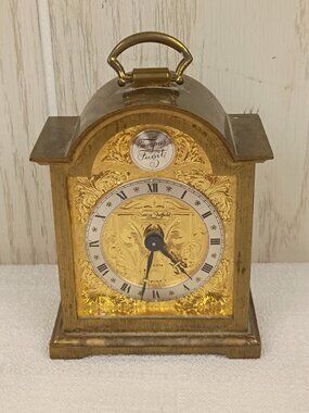 Swiza Sheffield Swiss Made Small Carriage Alarm Clock-Tempus Fugit-Not Working